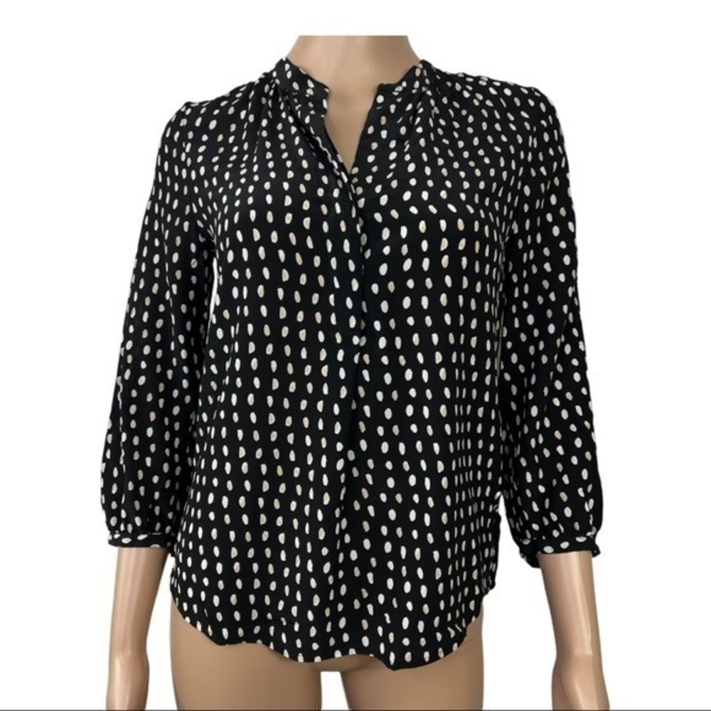 Madewell Polka Dot Women Top Blouse Black Sz XS